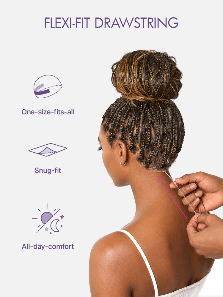 Ombre Honey Blonde French Curl Knotless Boho Braids HD Full Lace Long Wig Flexi Fit Invisi Drawstring Cap - US Only