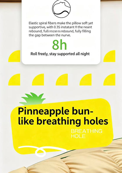 100% Cotton Pineapple Bun Pillows, Neck Support Pillows for Adults, Improve Sleep, Available in Pair & Single Pack