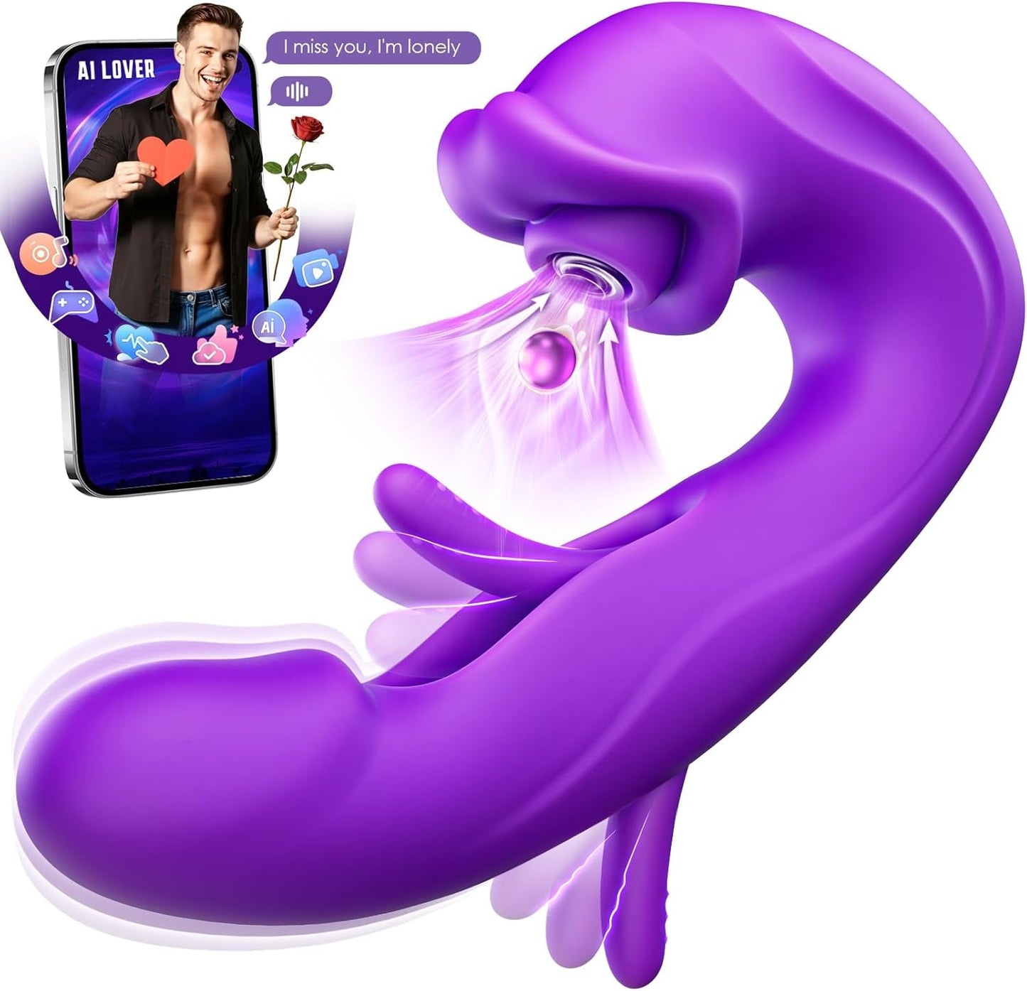 💖 2026 AI Smart G-Spot Massager with APP Control ✨ 7 Pulse Modes & 5 Tongue Teasing Patterns + Surprise Gift Included
