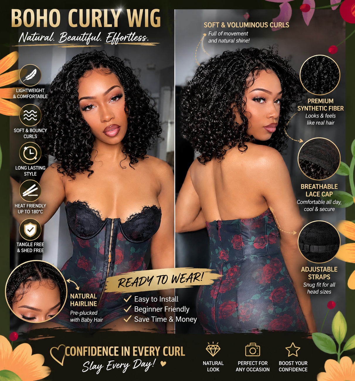 ✨ Find Your Perfect Curly Wig – Multiple Lengths & Stunning Colors