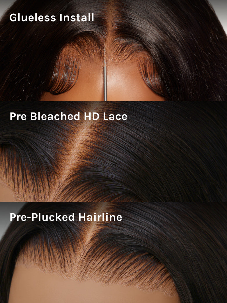Ombre Chestnut Brown 13x4 Glueless Yaki Straight Human Hair Wig - Pre-Everything Wear & Go with Invisi Drawstring