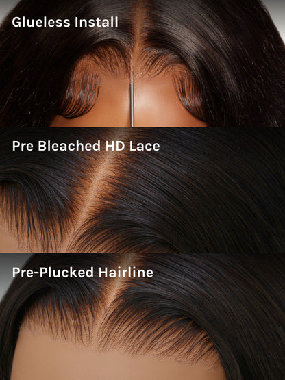 Ombre Chestnut Brown 13x4 Glueless Yaki Straight Human Hair Wig - Pre-Everything Wear & Go with Invisi Drawstring
