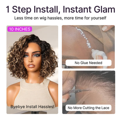 MIAOFIN🔥Final Hours—Up to 90% Off🔥Ready-to-Wear Glueless Curly Bob Wig