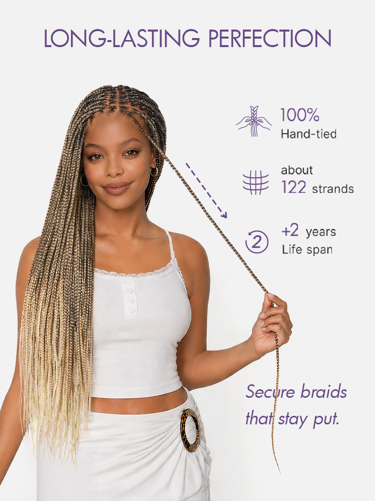 🔥Last Day: 63% OFF🌍Goddess Blonde HD Lace Glueless Knotless Braid Wig ✨