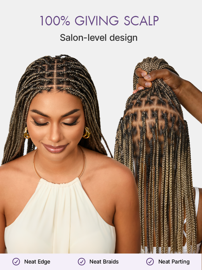🔥Last Day: 63% OFF🌍Goddess Blonde HD Lace Glueless Knotless Braid Wig ✨