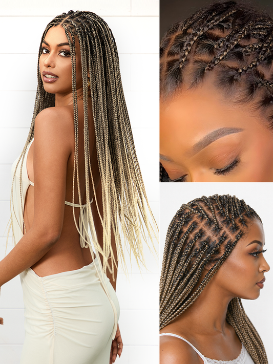 🔥Last Day: 63% OFF🌍Goddess Blonde HD Lace Glueless Knotless Braid Wig ✨