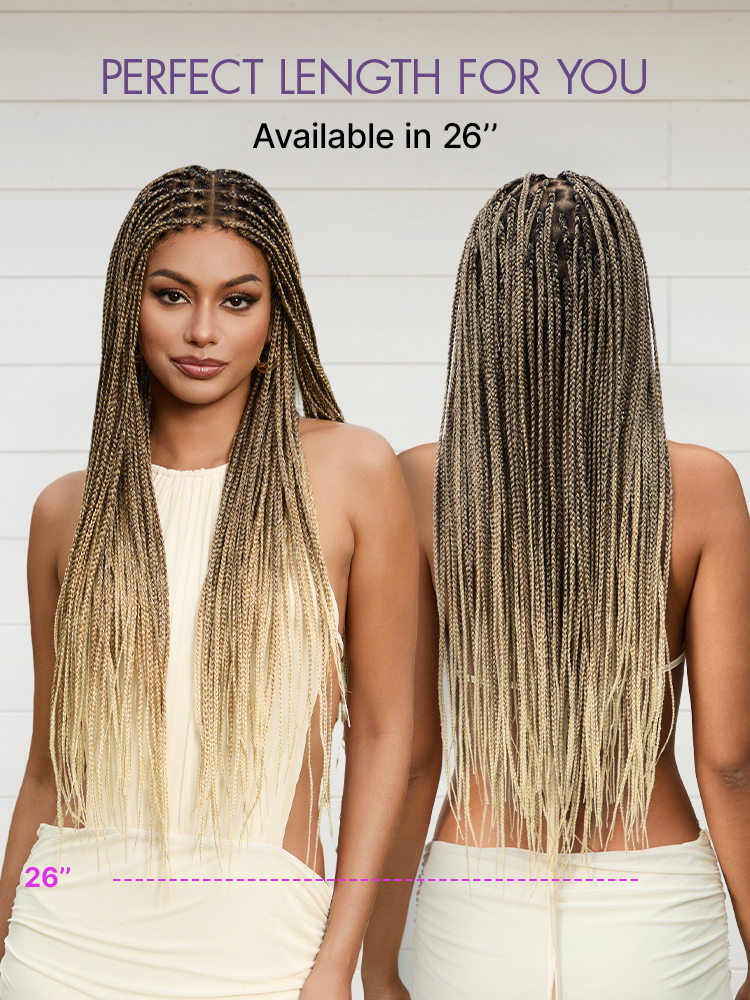 🔥Last Day: 63% OFF🌍Goddess Blonde HD Lace Glueless Knotless Braid Wig ✨