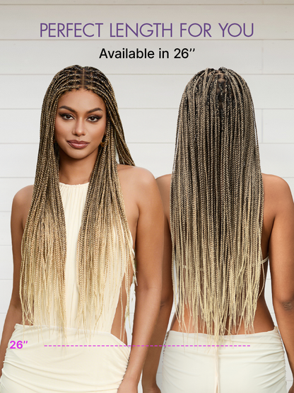 🔥Last Day: 63% OFF🌍Goddess Blonde HD Lace Glueless Knotless Braid Wig ✨