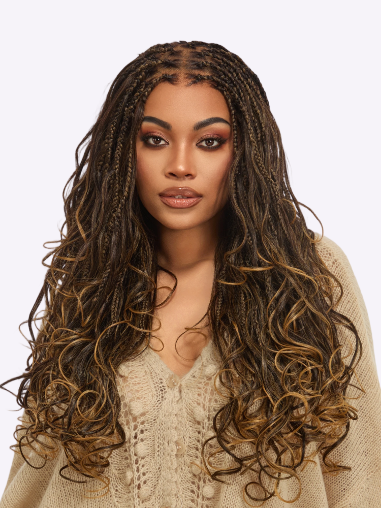🔥Last Day: 63% OFF🌍Goddess Blonde HD Lace Glueless Knotless Braid Wig ✨