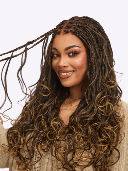 🔥Last Day: 63% OFF🌍Goddess Blonde HD Lace Glueless Knotless Braid Wig ✨