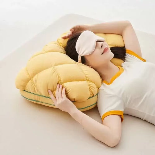 100% Cotton Pineapple Bun Pillows, Neck Support Pillows for Adults, Improve Sleep, Available in Pair & Single Pack