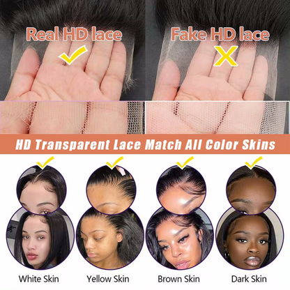 250% Density Glueless HD Lace Straight Wig