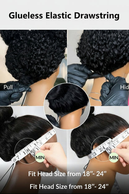 Ombre Chestnut Brown 13x4 Glueless Yaki Straight Human Hair Wig - Pre-Everything Wear & Go with Invisi Drawstring