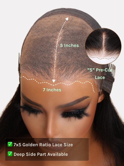 Ombre Chestnut Brown 13x4 Glueless Yaki Straight Human Hair Wig - Pre-Everything Wear & Go with Invisi Drawstring