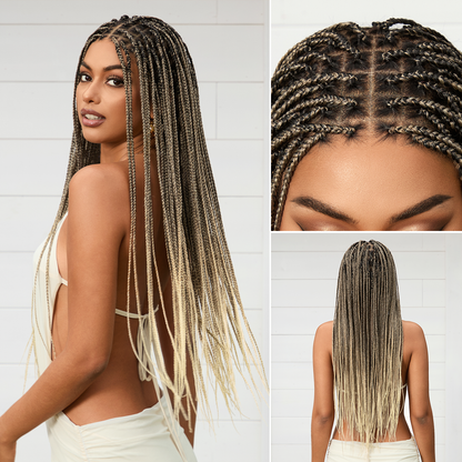 🔥Last Day: 63% OFF🌍Goddess Blonde HD Lace Glueless Knotless Braid Wig ✨