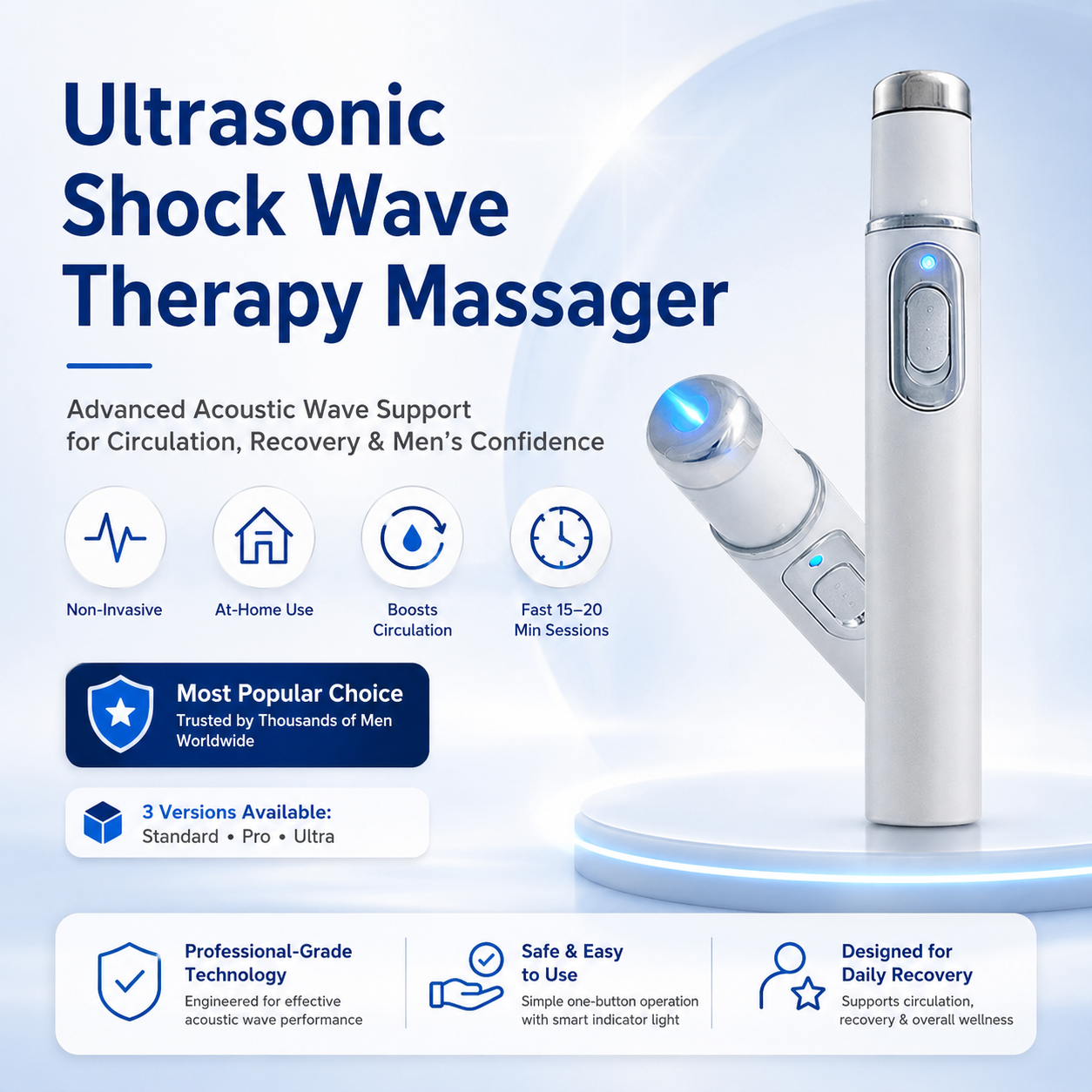 👍Upgraded Ultrasonic Shockwave Device for Deep Tissue Therapy