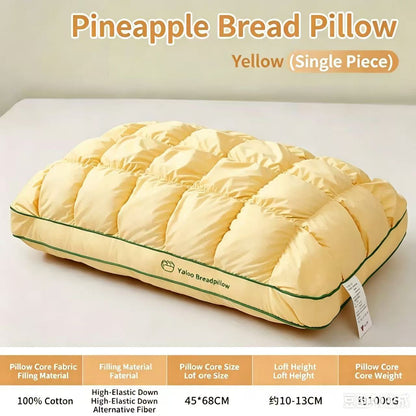 100% Cotton Pineapple Bun Pillows, Neck Support Pillows for Adults, Improve Sleep, Available in Pair & Single Pack