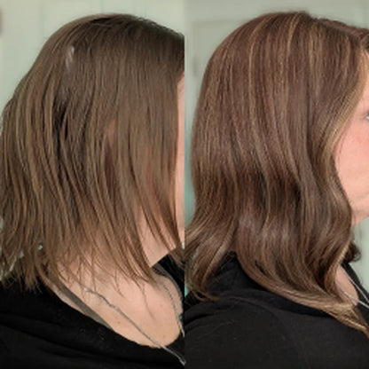 100% Real Human Hair Topper Natural Volume in Seconds