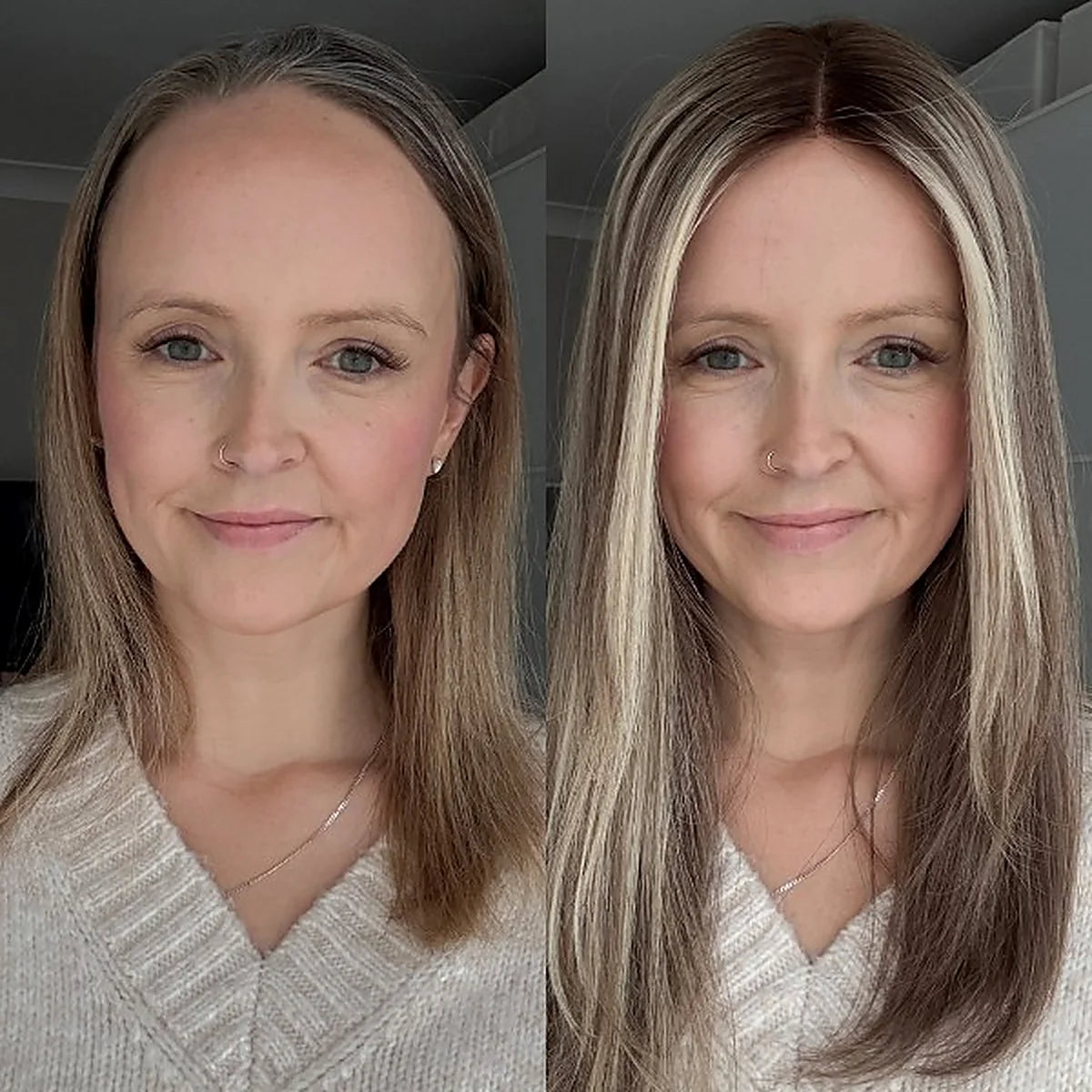 100% Real Human Hair Topper Natural Volume in Seconds