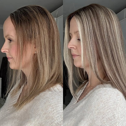 100% Real Human Hair Topper Natural Volume in Seconds