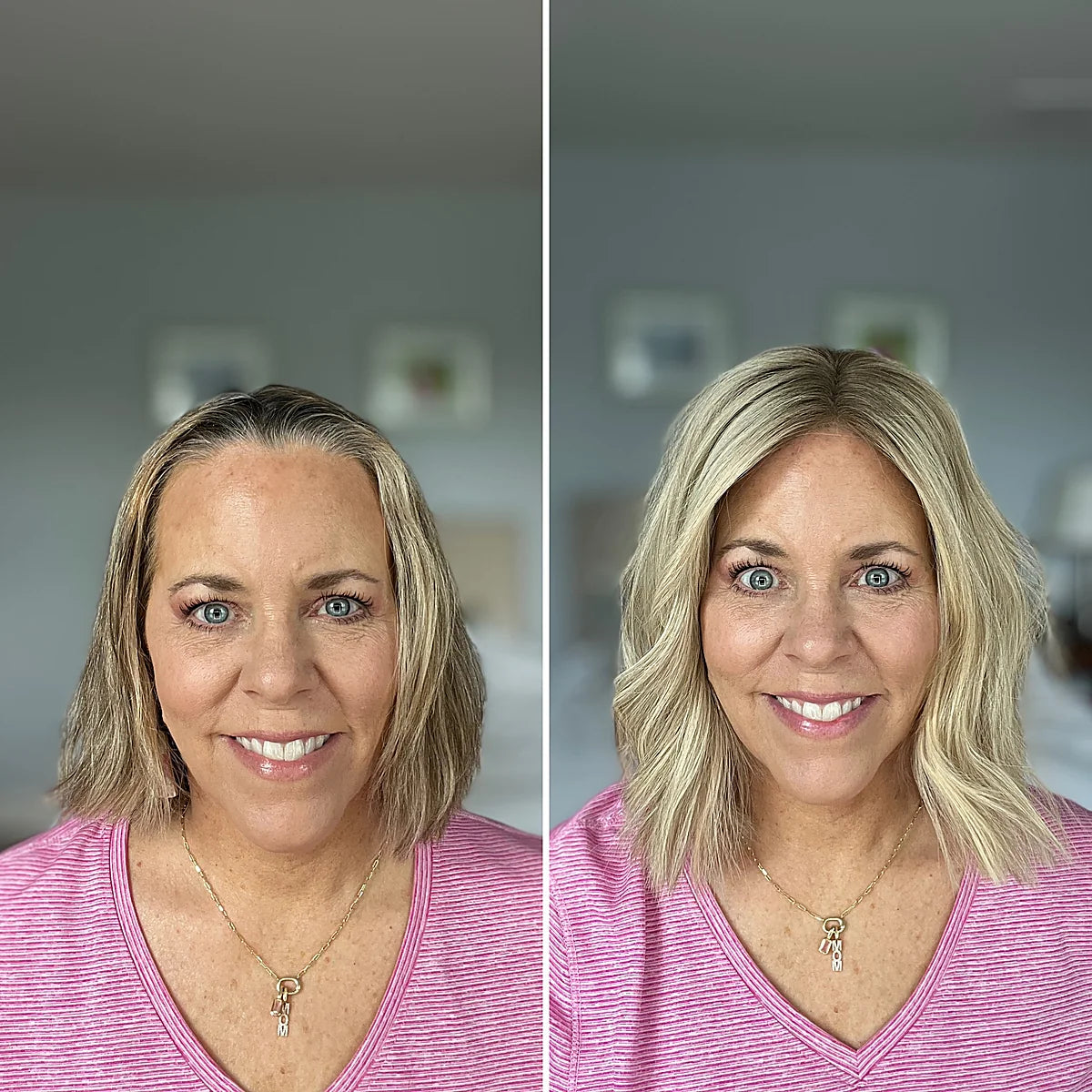 100% Real Human Hair Topper Natural Volume in Seconds