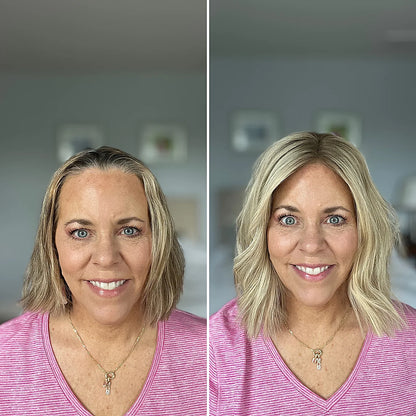 100% Real Human Hair Topper Natural Volume in Seconds