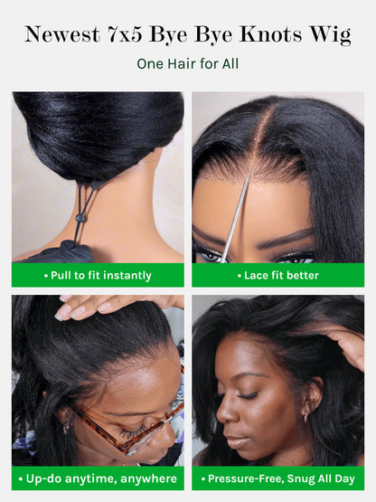 Ombre Chestnut Brown 13x4 Glueless Yaki Straight Human Hair Wig - Pre-Everything Wear & Go with Invisi Drawstring